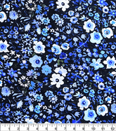 The Craft Cotton Co. 100% Cotton Shades Blue Flower Cotton Fabric 110cm Wide Fabric for Quilting, Dressmaking, Patchwork